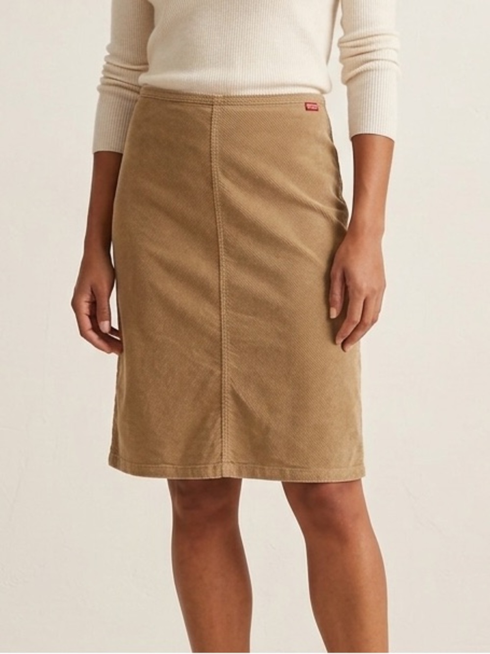 Y2K Miss Sixty Tan Corduroy‎ Knee Length Skirt Size Large